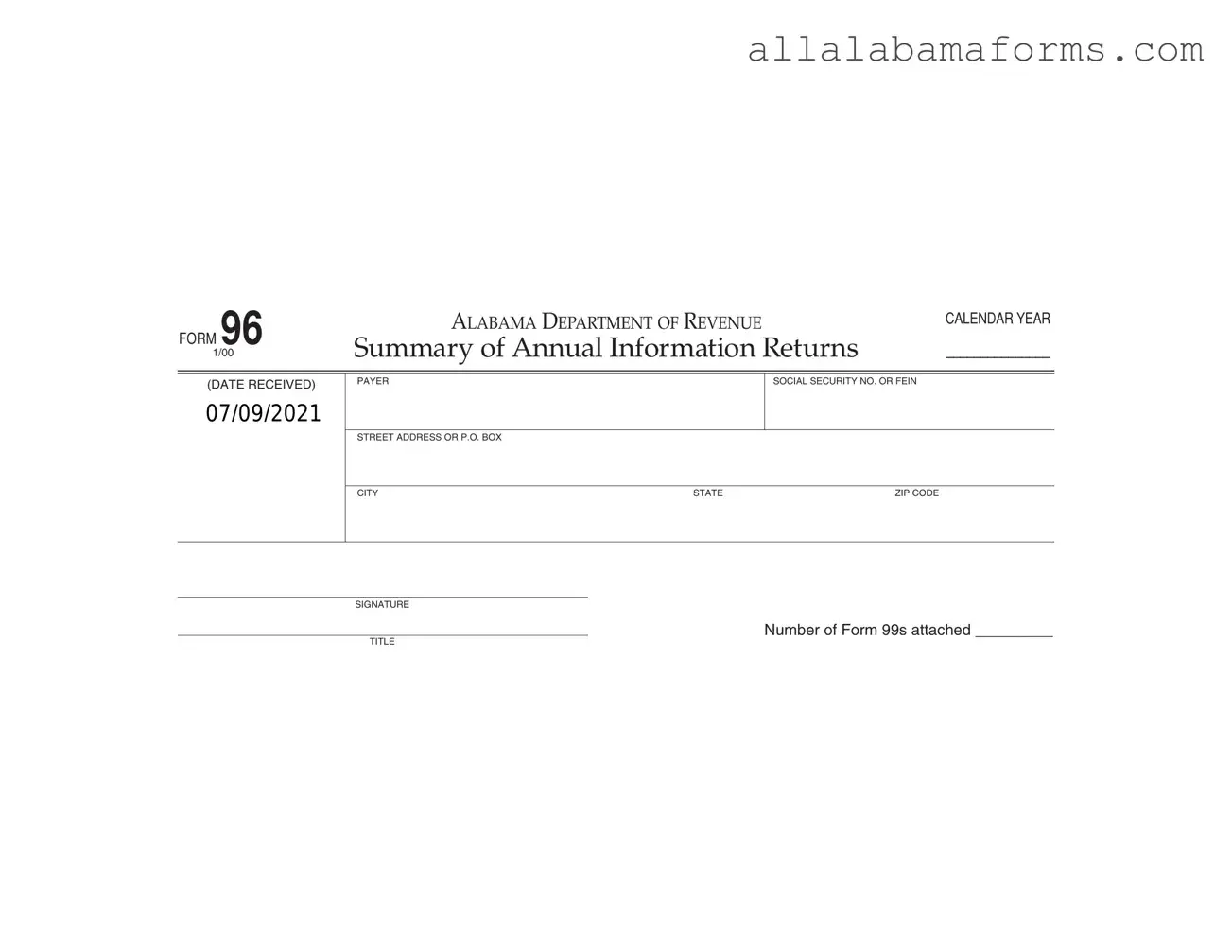 Free 96 Alabama PDF Template