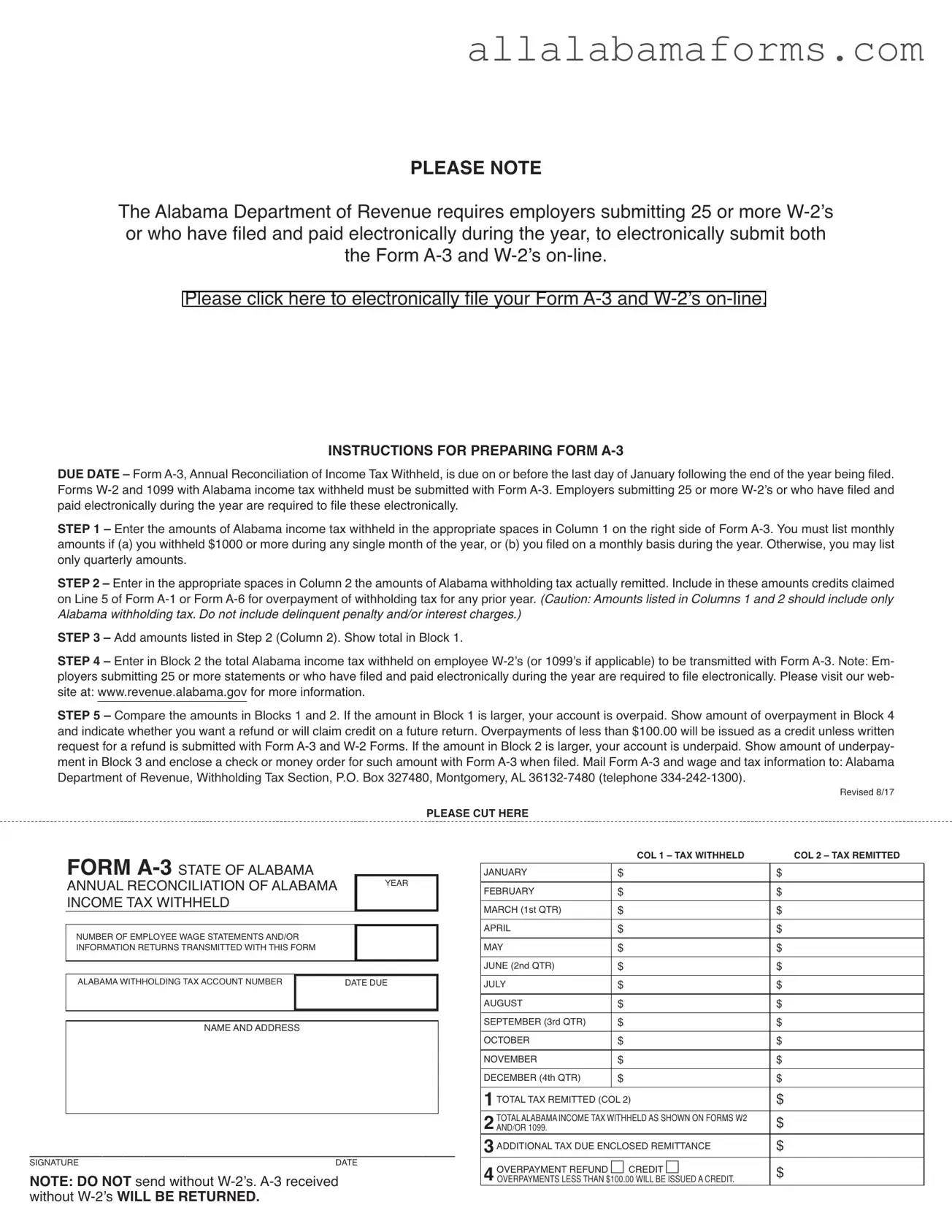 Free A 3 Alabama PDF Template
