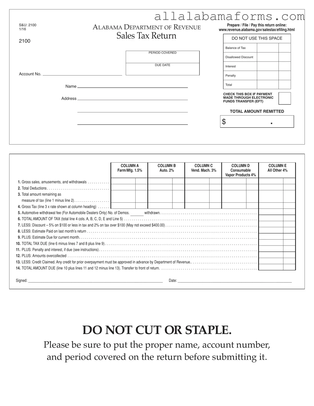 Free Alabama 2100 PDF Template