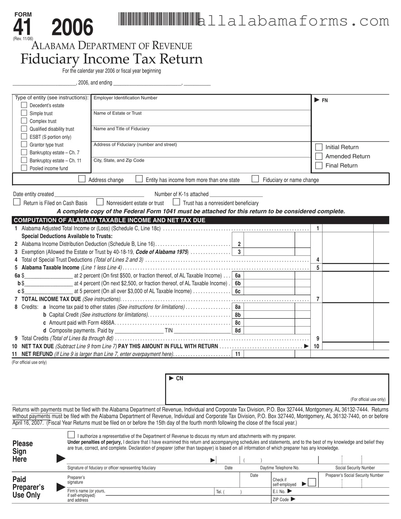 Free Alabama 41 PDF Template