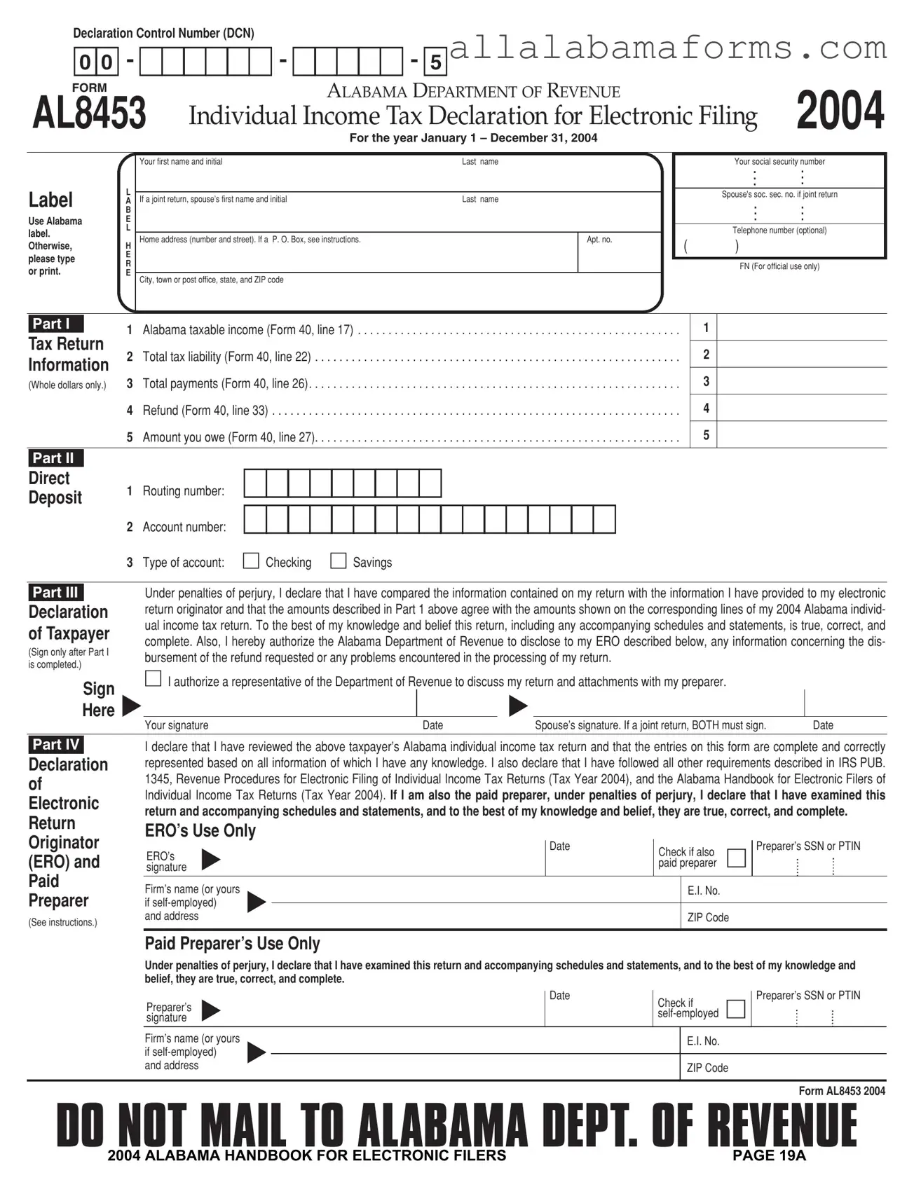 Free Alabama 8453 PDF Template