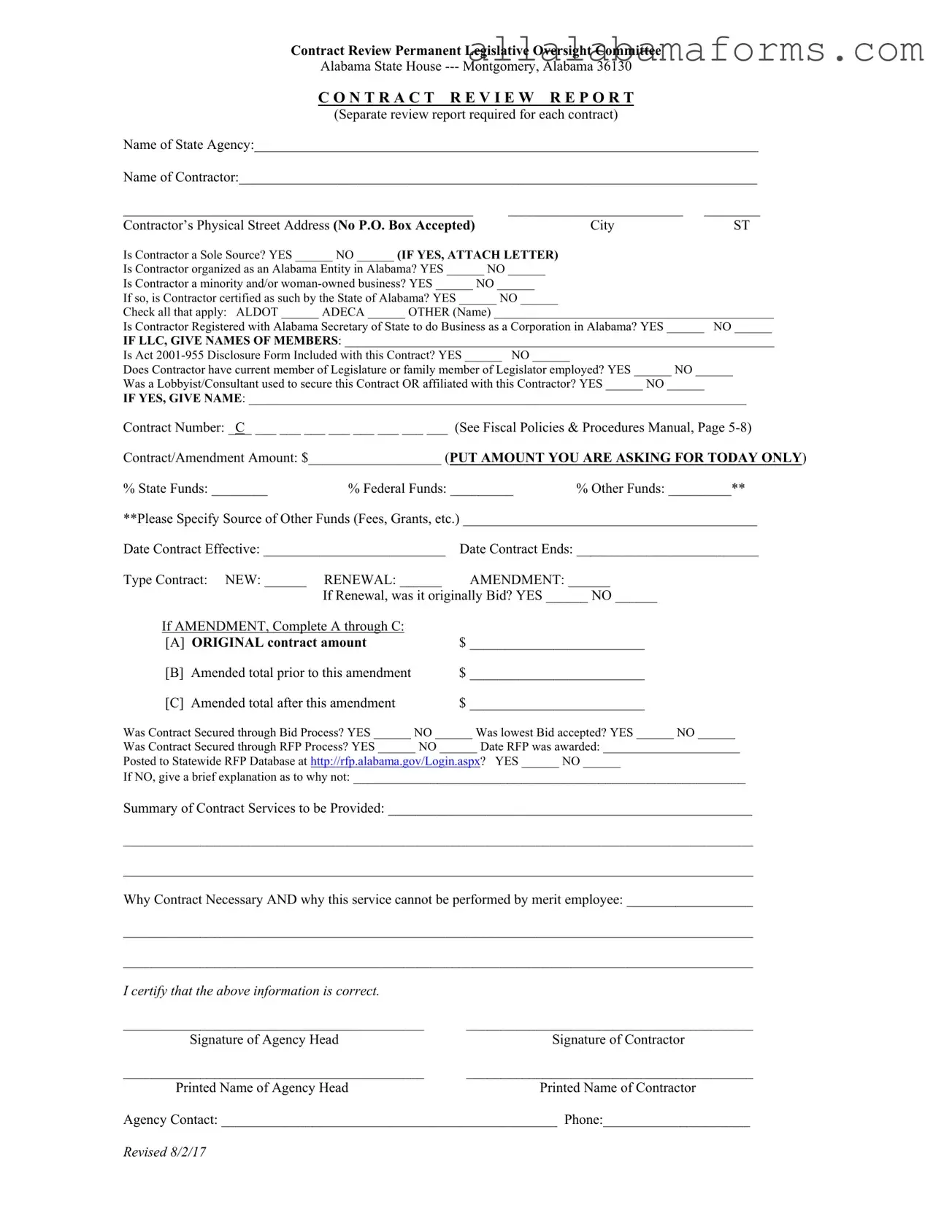 Free Alabama Contract PDF Template