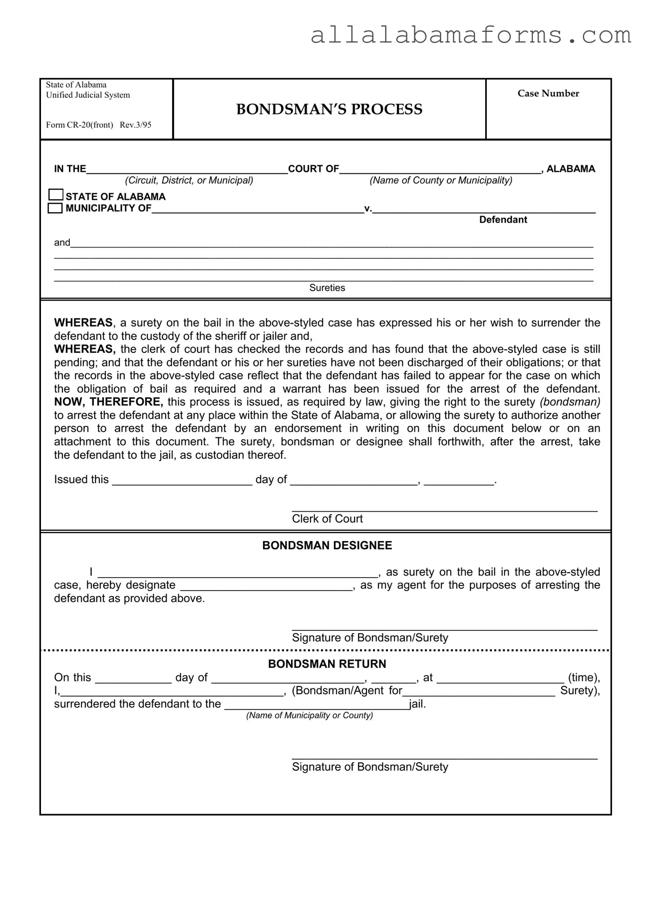 Free Alabama Cr 20 PDF Template