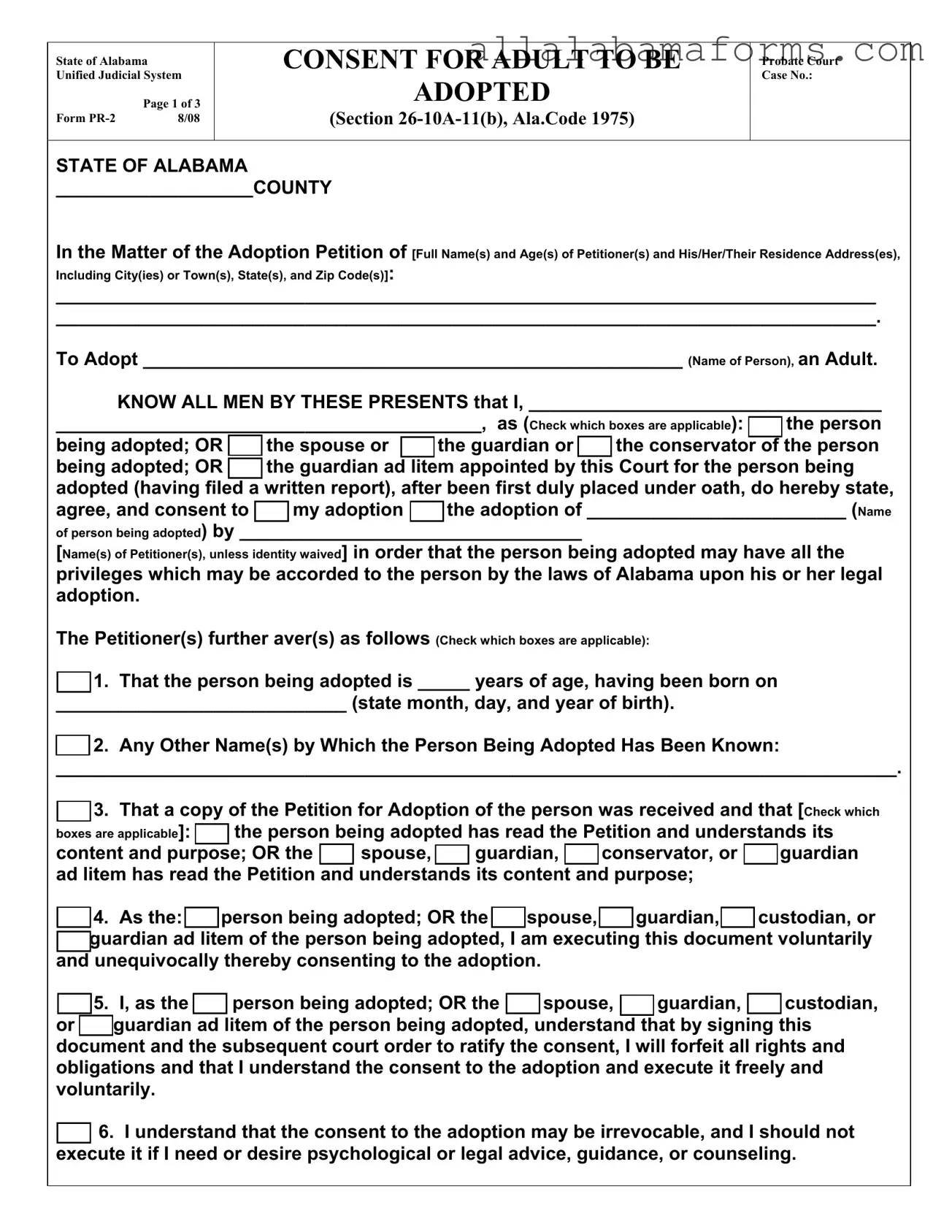Free Alabama Pr 2 PDF Template
