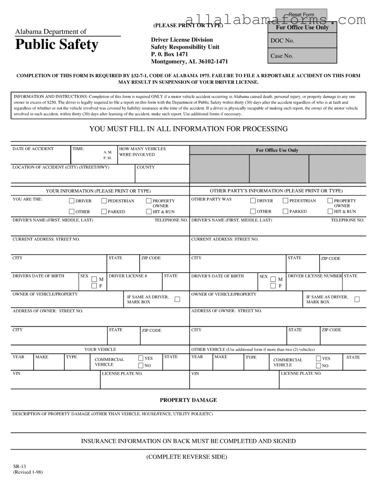 Free Alabama Public Safety PDF Template