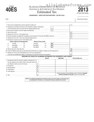 Free Alabama 40Es PDF Template