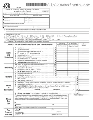 Free Alabama 40X PDF Template
