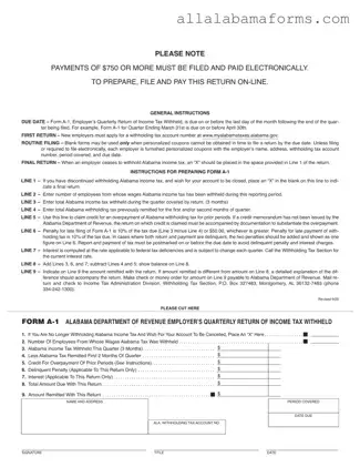 Free Alabama A 1 PDF Template