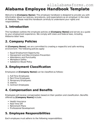  Employee Handbook Form for Alabama