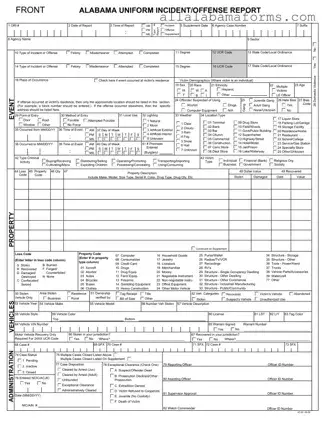 Free Alabama Incident Offense Report PDF Template