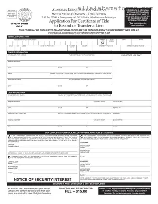 Free Alabama Mvt 20 1 PDF Template