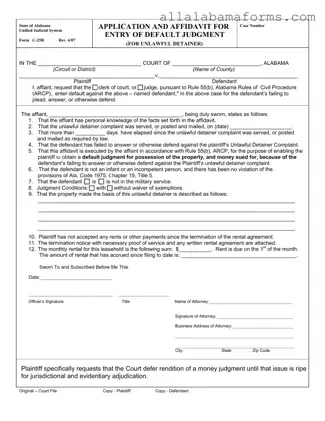 Free C 25B Alabama PDF Template